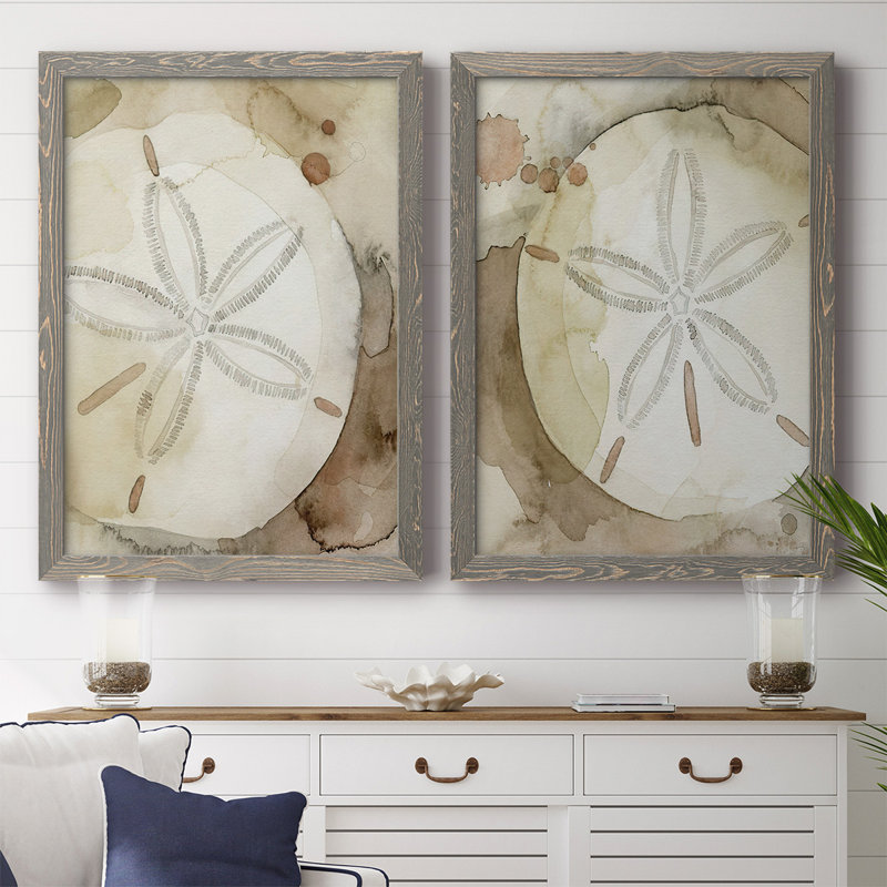Dry Sand Dollar I-Premium, toile encadrée - prête à être accrochée