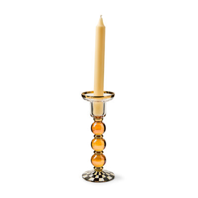 Courtly Check Large Glass Candlestick
