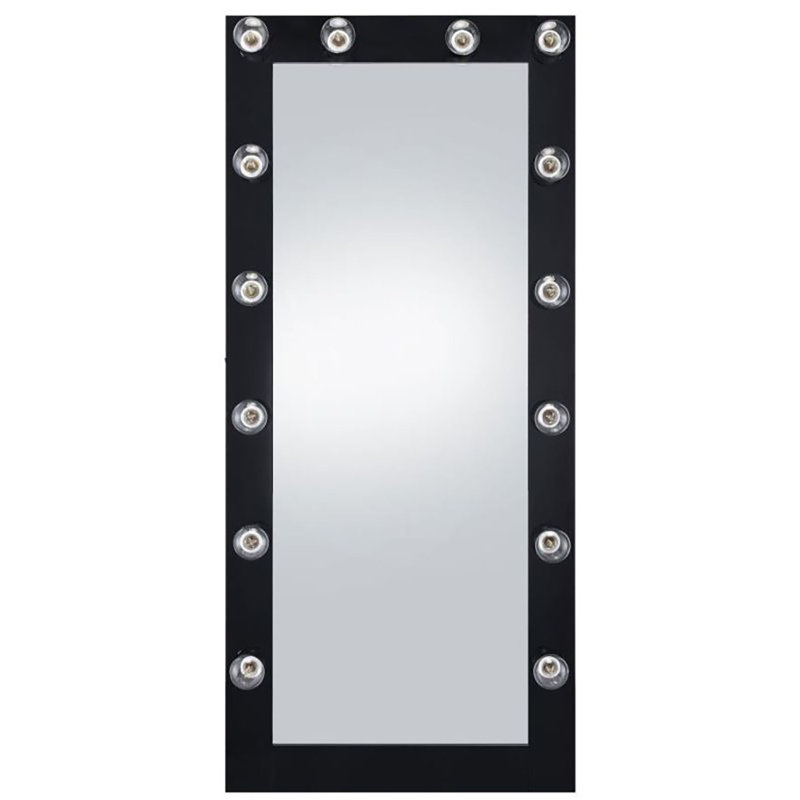 32 x 71 Inch Floor Mirror LED Lighting , Black
