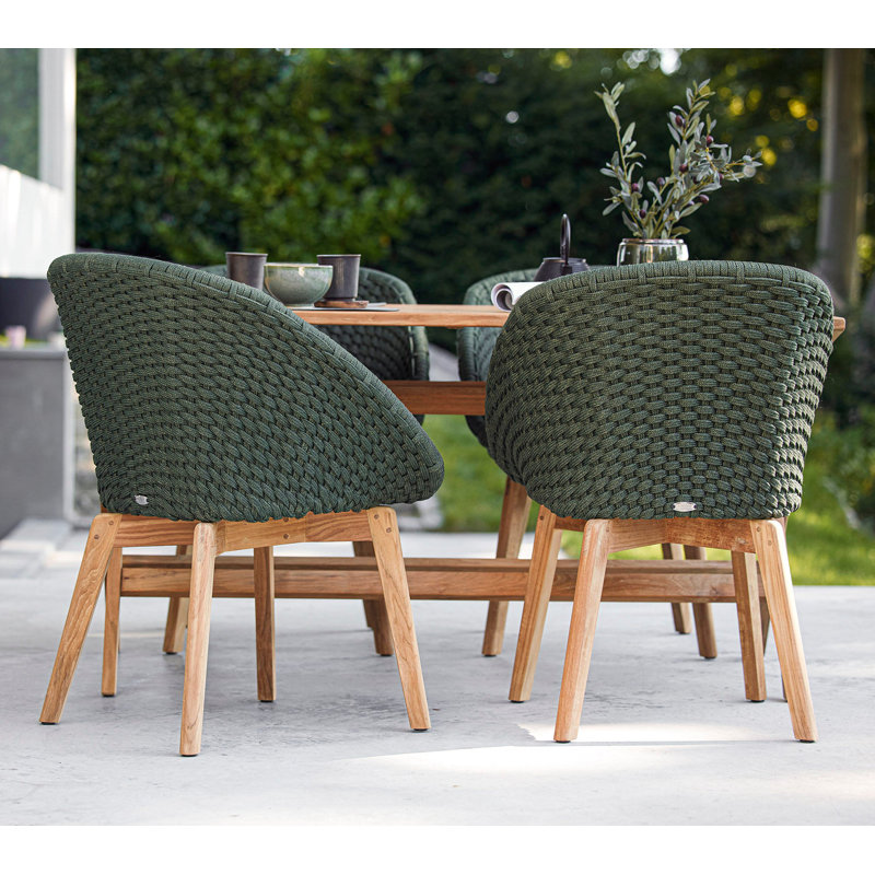 Peacock Chair with Teak Legs, Dark Green, Dark Green