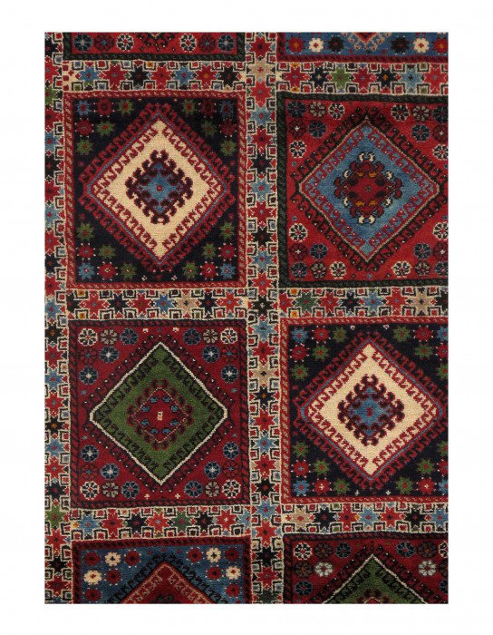Tapis de couloir rouge en laine 2 pi 8 po x 6 pi 8 po Amselmo