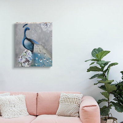 Paon - peinture sur toile tendue