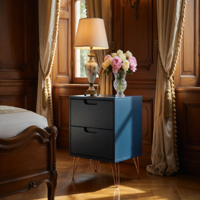 Table de chevet bleu nuit