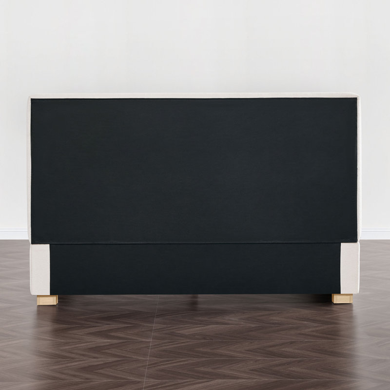 Lit plateforme tapissier Modern Boucle, Crème, Grand