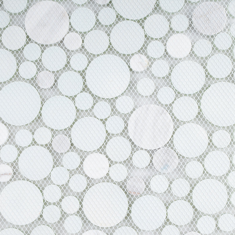 10.5" x 10.5" Bubble Art Random Marble Look Mosaic Wall Tile, Mint Green