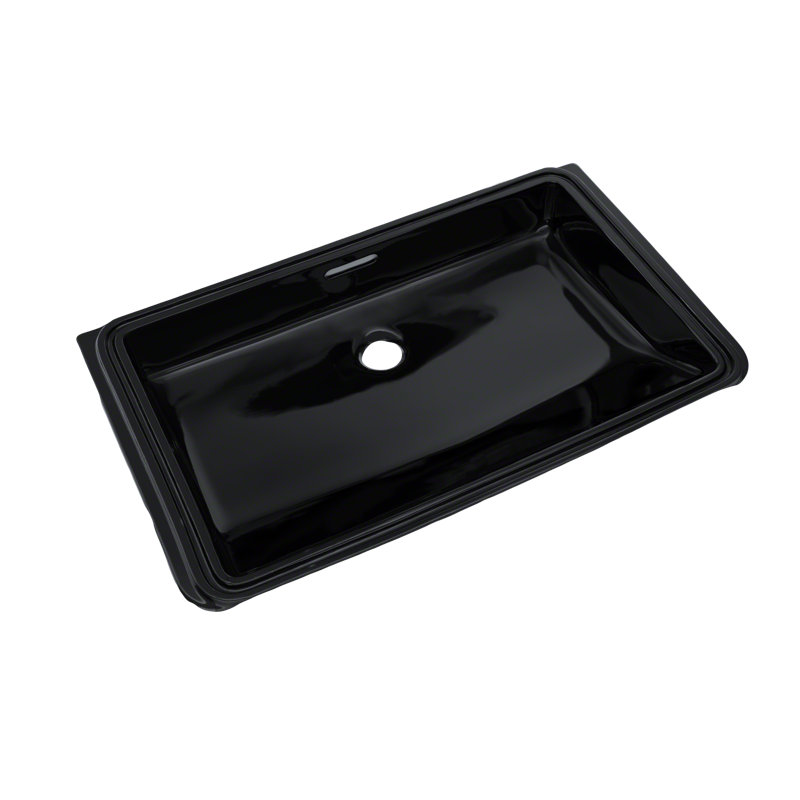 Vitreous China Rectangular Undermount Bathroom Sink with Overflow