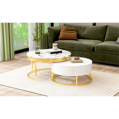 Ensemble de tables basses polyvalentes et modernes avec rangement pratique et design élégant