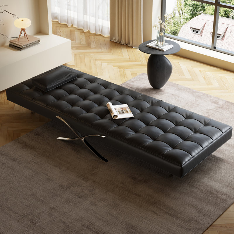 29.52 "3-in-1 Convertible Chair with X-Style Metal Legs, Compact Design for Apartments, Studies, or RVs, Black