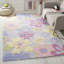 Tapis mauve / rose / jaune en laine / coton touffeté à la main Sighréf-19816681