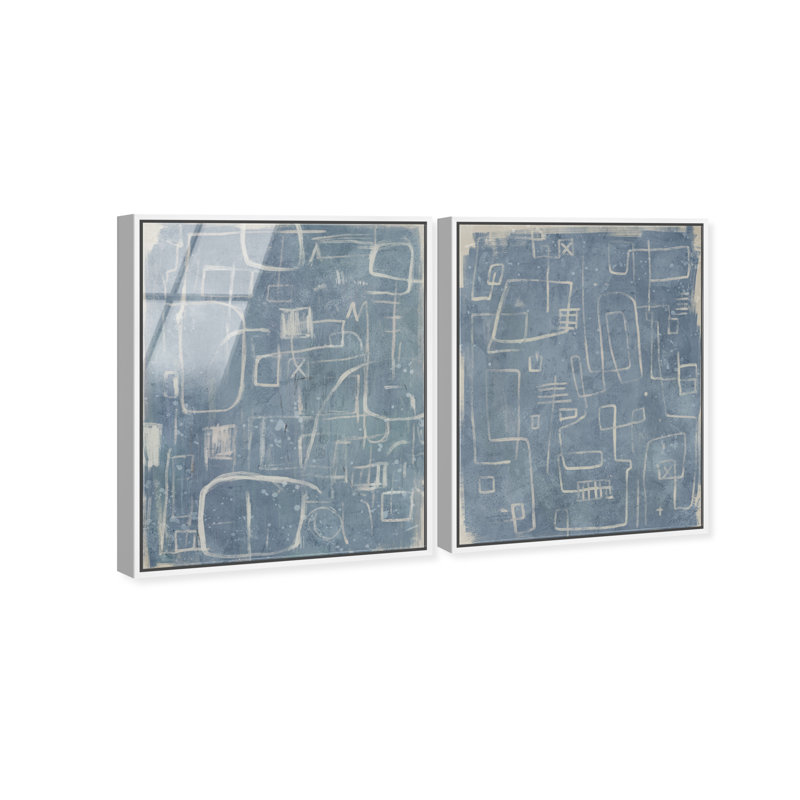 Lines And Ideas Set Set by Oliver Gal, 31"H x 37"W, White Floater Frame