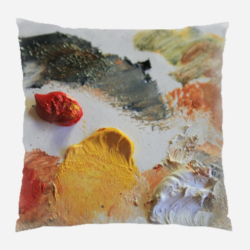 Coussin décoratif paint Valera, Microsuède, Intérieur
