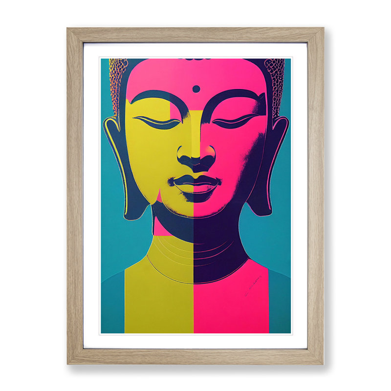 Modern Buddha No.2 Abstract - Framed Print, 64cm H x 46cm W x 2cm D, Oak Framed