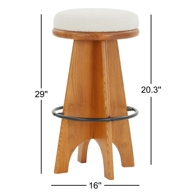 Bellarita Round Stool, Bar Stool (29” Seat Height), Walnut