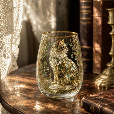 Ensemble de verres à whisky en cristal soufflé à la main avec rebord doré, verre sans plomb à l'ancienne, 420 ml, cadeau de base lourde pour mari