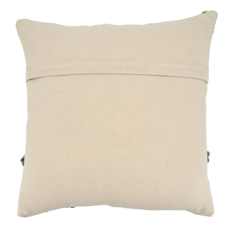 27" Square Embroidered Cotton Throw Pillow