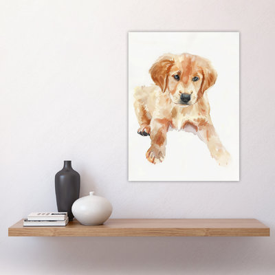 Dog Lover Retriever Puppy Soft Watercolour Wall Art Print