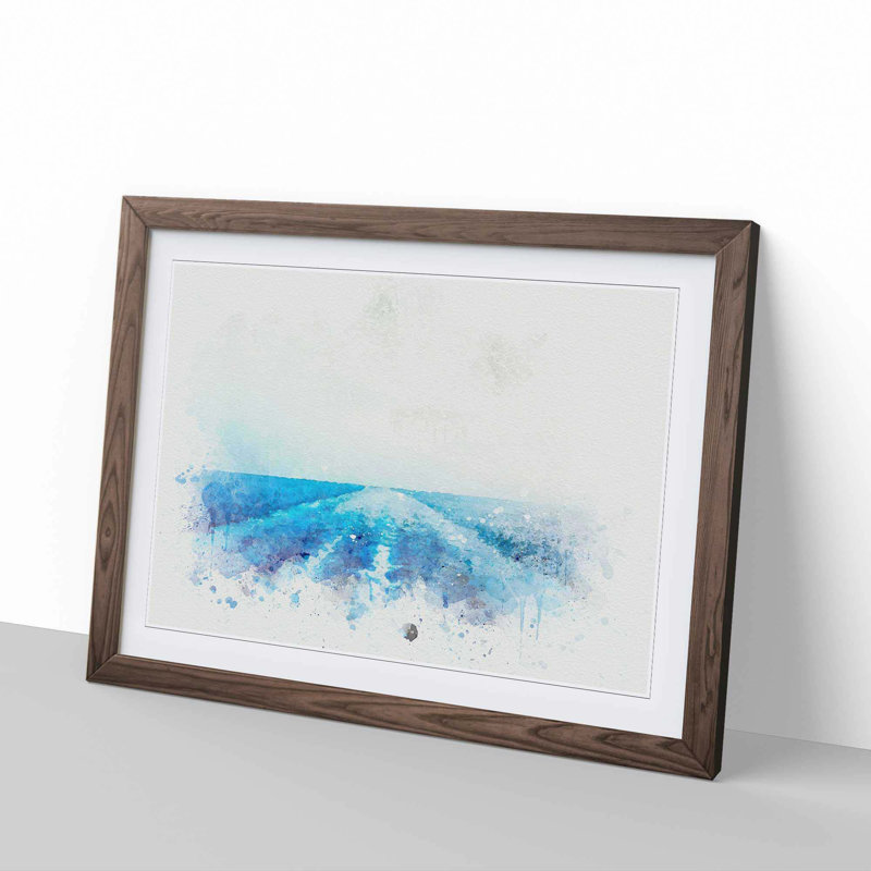 Waves from the Boat in Abstract - Picture Frame Graphic Art Print, Walnut, 50cm H x 76cm W x 2cm D