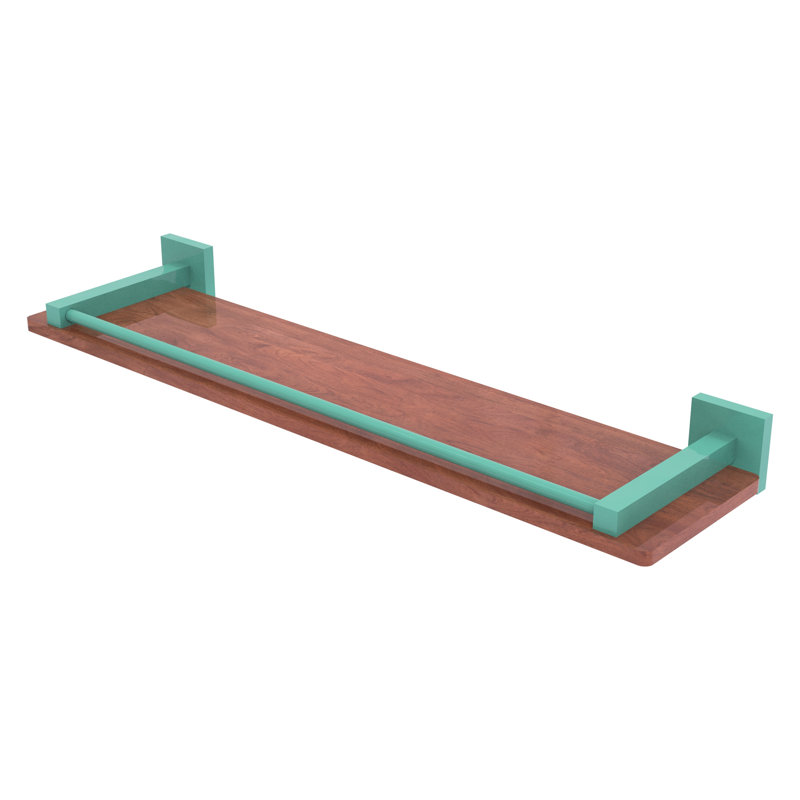 Montero Metal Floating Shelf, 3" H x 22" W x 5" D, Sea Foam Green