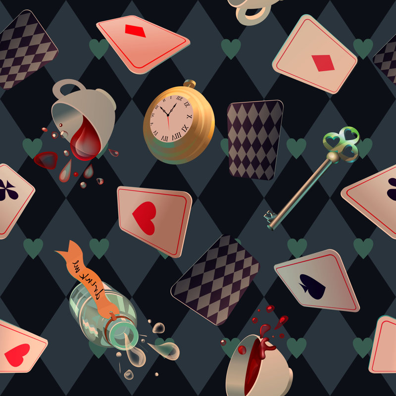 Playing Cards On Chess Background by Svetlana_Smirnova - Wrapped Canvas Print, 122cm H x 122cm W