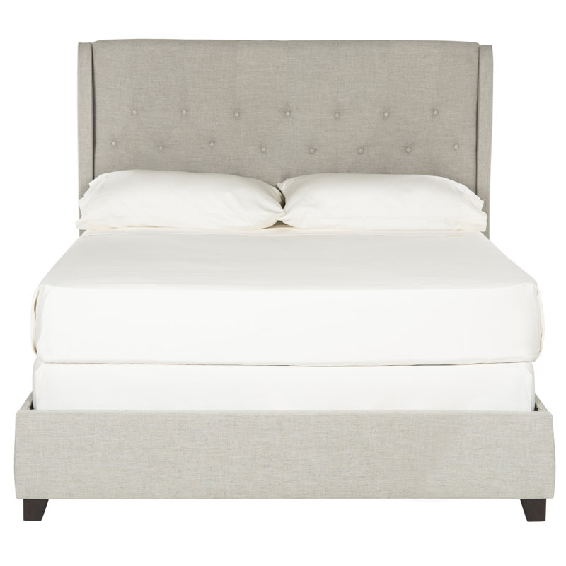 Christerfer Tufted Upholstered Low Profile Standard Bed, Twin, Light Gray