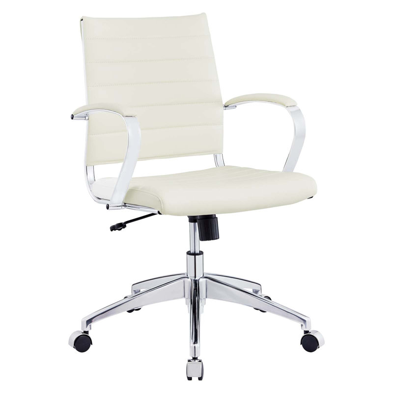 Modway Jive Ribbed Mid-back Executive Office Chair, White