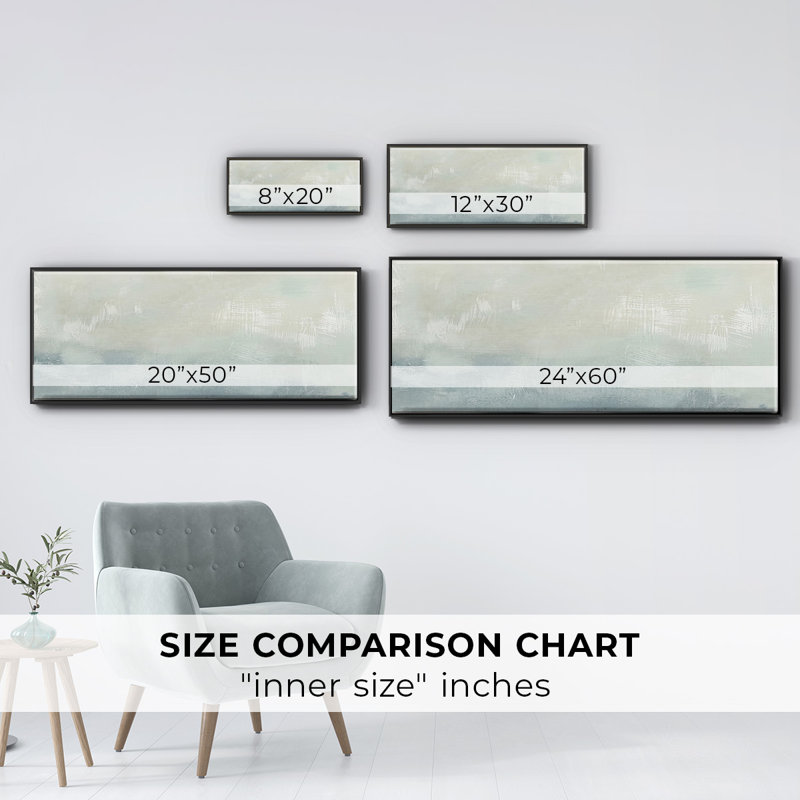 Tone Scape VI- Framed Canvas, 8" H x 20" W