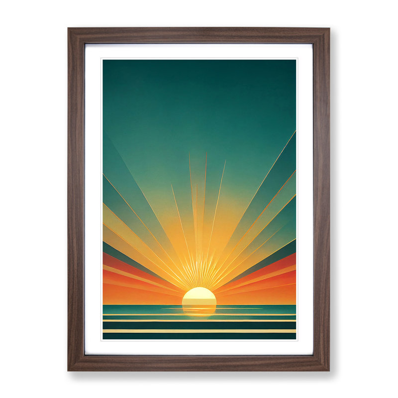 A Gorgeous Abstract Sunset - Framed Print, 64cm H x 46cm W x 2cm D, Walnut 