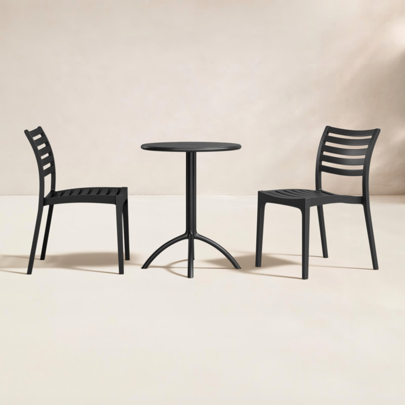 Jacinta 2 - Person 23.6" Bistro Set, Black