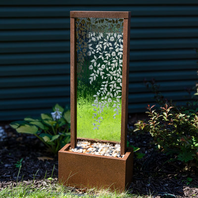 Fontaine d'intérieur / extérieur en zinc Wisteria Vines avec lumières DEL