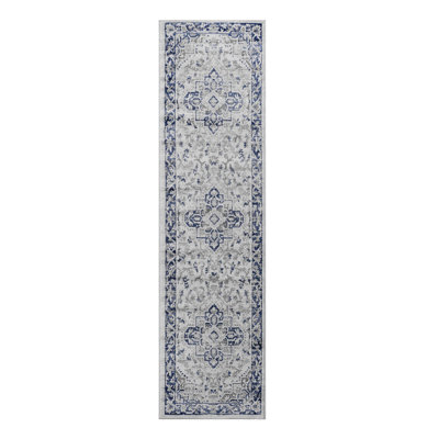 Tapis bleu / gris / oriental