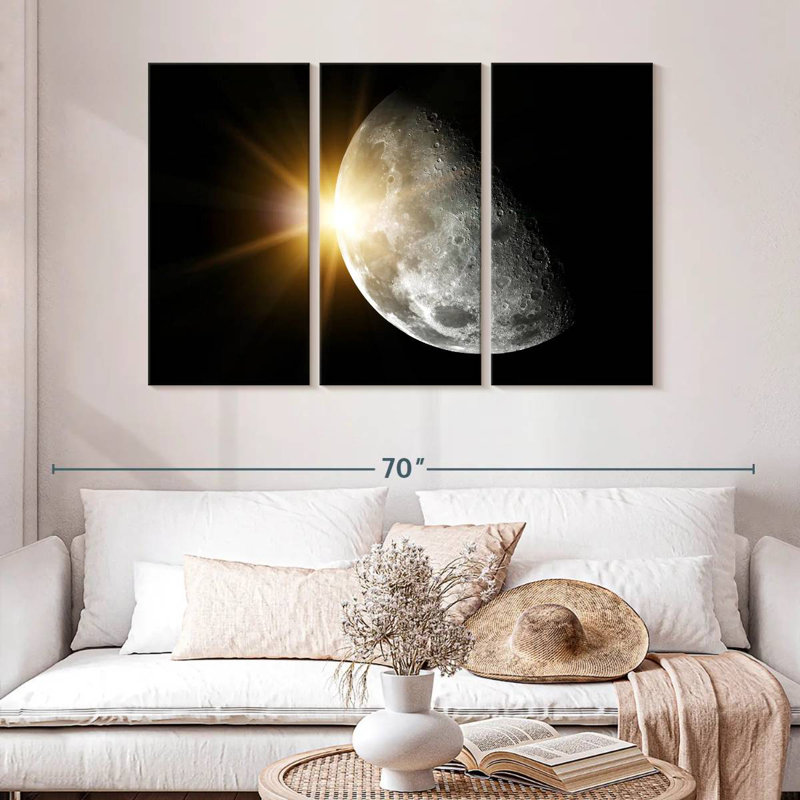 Oberle Sun Behind Moon, 32" H x 50" W