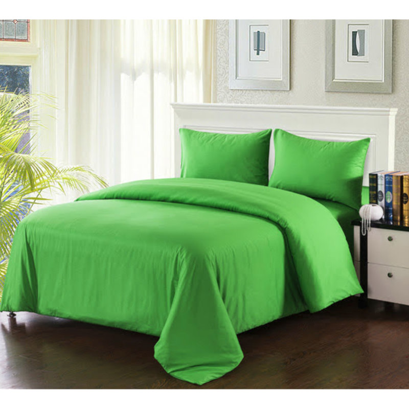 Modern & Contemporary Cotton Duvet Cover, California King, Green
