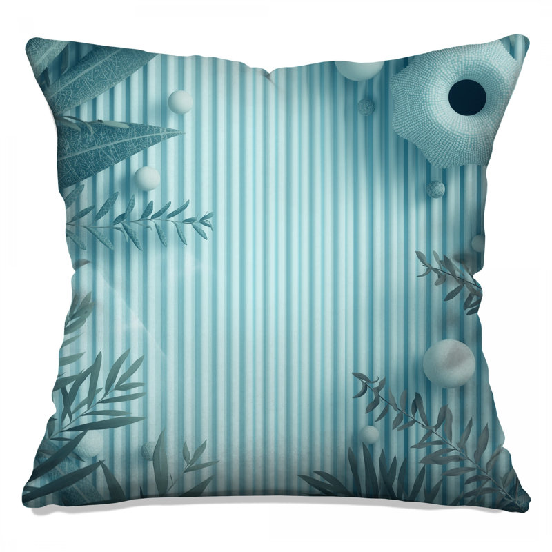 Coussins décoratifs à rayures bleues, 16 x 16 pouces