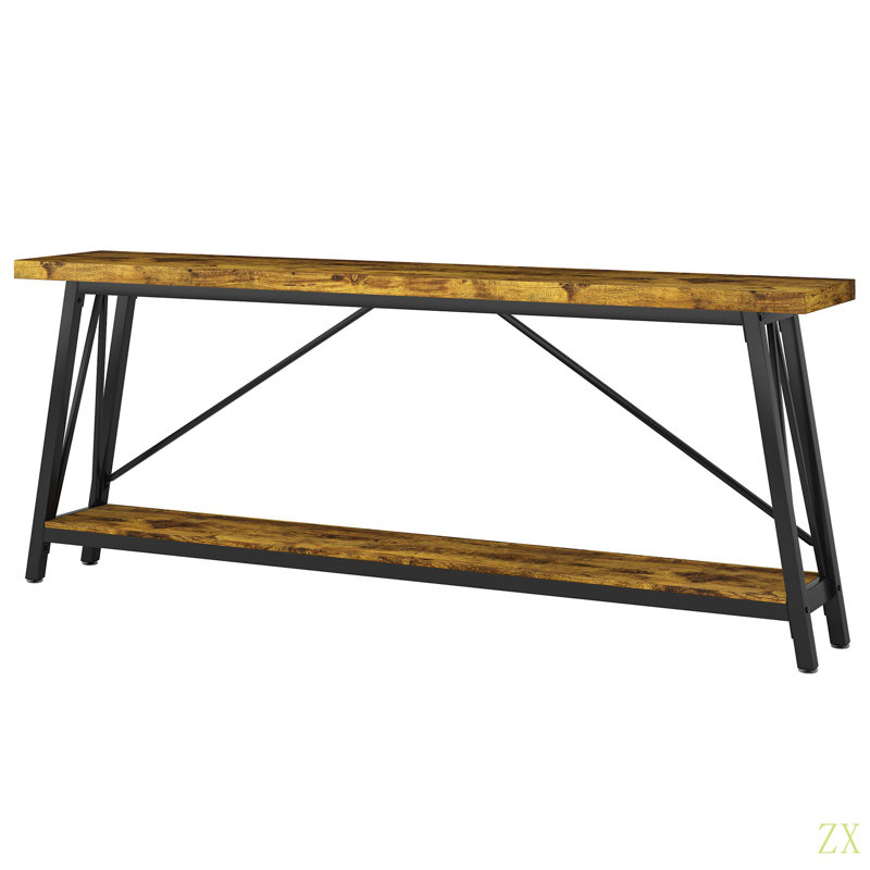 70.9" Extra Long Sofa Table Behind Couch, Industrial Entry Console Table For Hallway, Entryway & Living Room, Rustic Brown