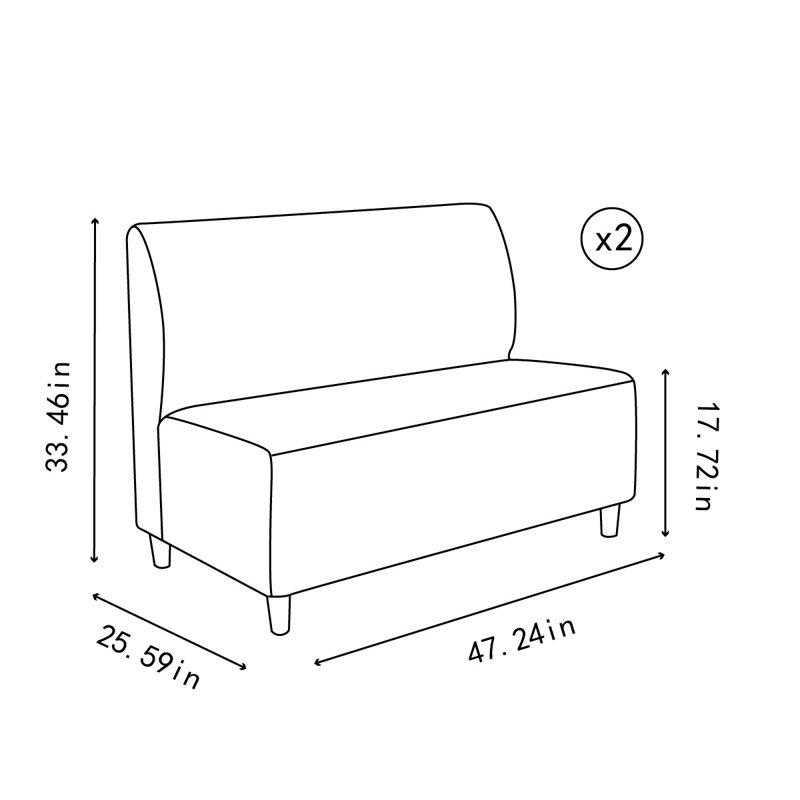 Banc rembourré en mélange de lin Miek