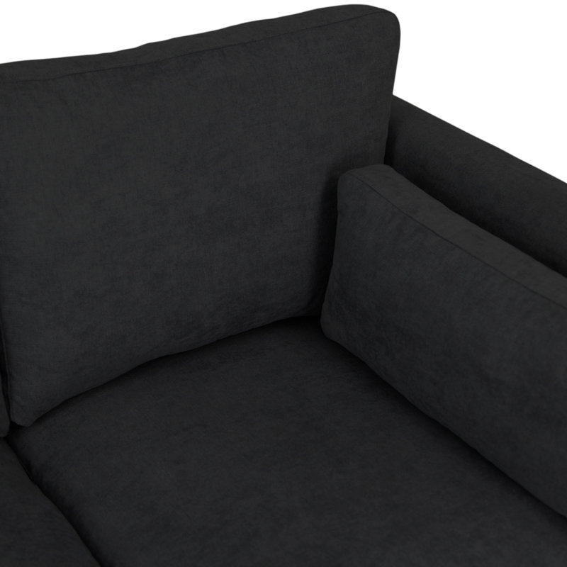 3 Seater Sofa & Chaise, Black