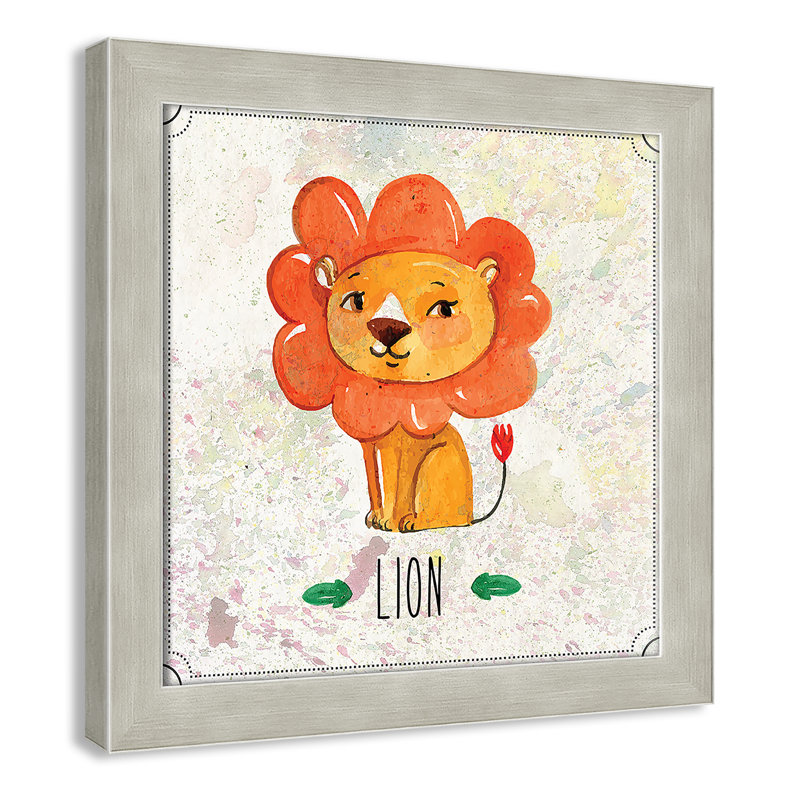 Impression sur papier Jungle Day 1 ', H 12 po x l 12 po x P 0,6 po, Encadré plat argent chaud