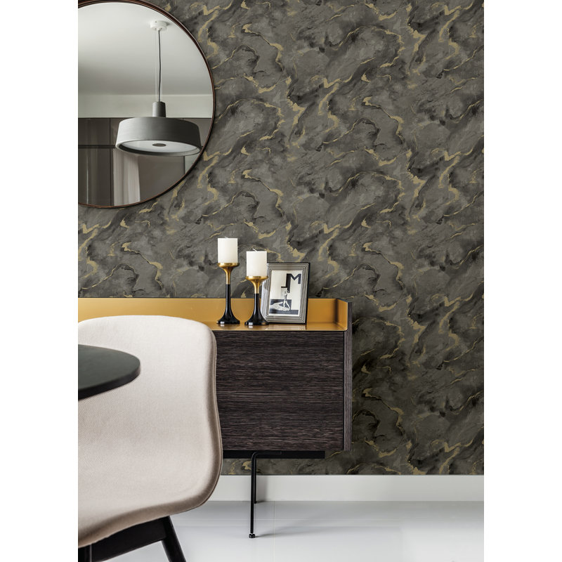 Metallic Wallpaper Roll, Charcoal