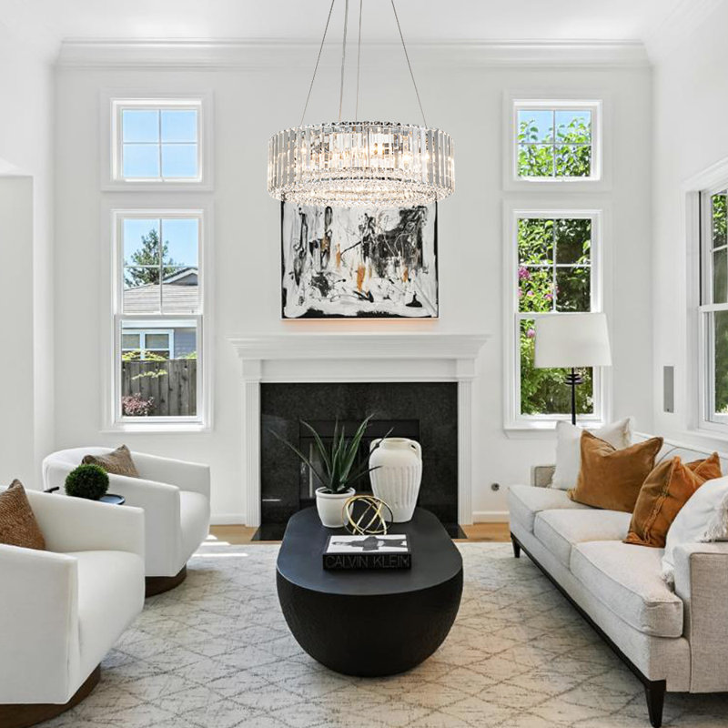 Abigeal 6 - Light Chandelier with Crystal Accents