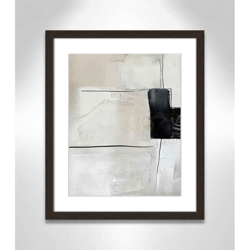 «Neutral Balance I Print» par Lazar Studio, L 16 po x H 19 po, Matted Print, Noyer à grain ouvert
