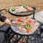 Fire Pit With 2 Grills, Wood Burning Fire Pits For Outside With Lid & Poker, Bbq& Outdoor Firepit & Round Metal Table 3 In 1 For Patio, Picnic, Party-1486795046