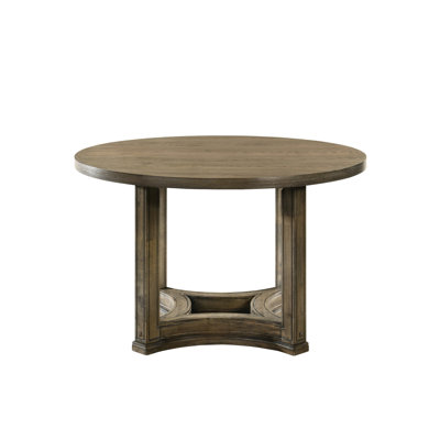 Weathered Oak Finish Dining Table - Round, 95lbs Weight, 47in X Dimensions Round Width, Elegant