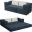 Canapé-lit de 80 po avec 2 coussins, canapé pliant à 3 places, chenille en mousse, bricolage modulaire - bleu-1010699741