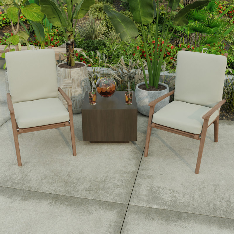 21" x 44" Outdoor Chair Cushion with Ties and Loop, McHusk Stone