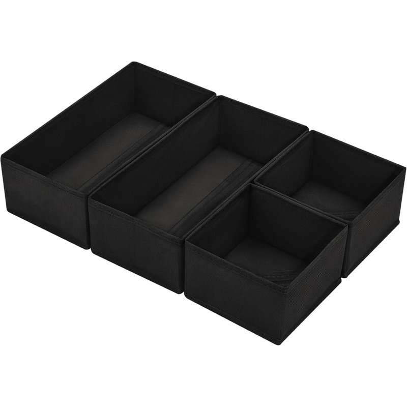 Blended Fabric Drawer Organizers, Black