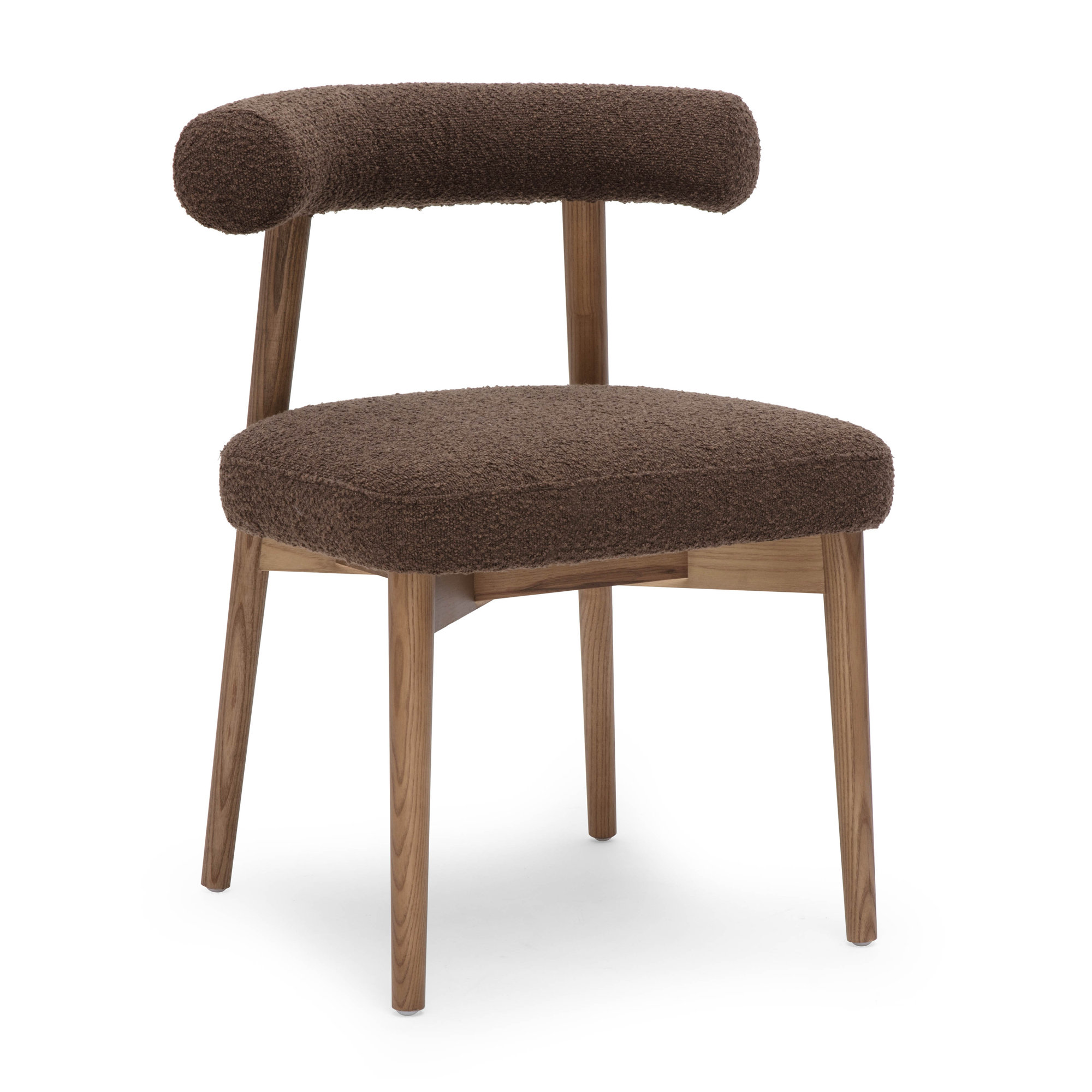 Kason Upholstered Low Back Side Chair, Chocolate Brown, Brown