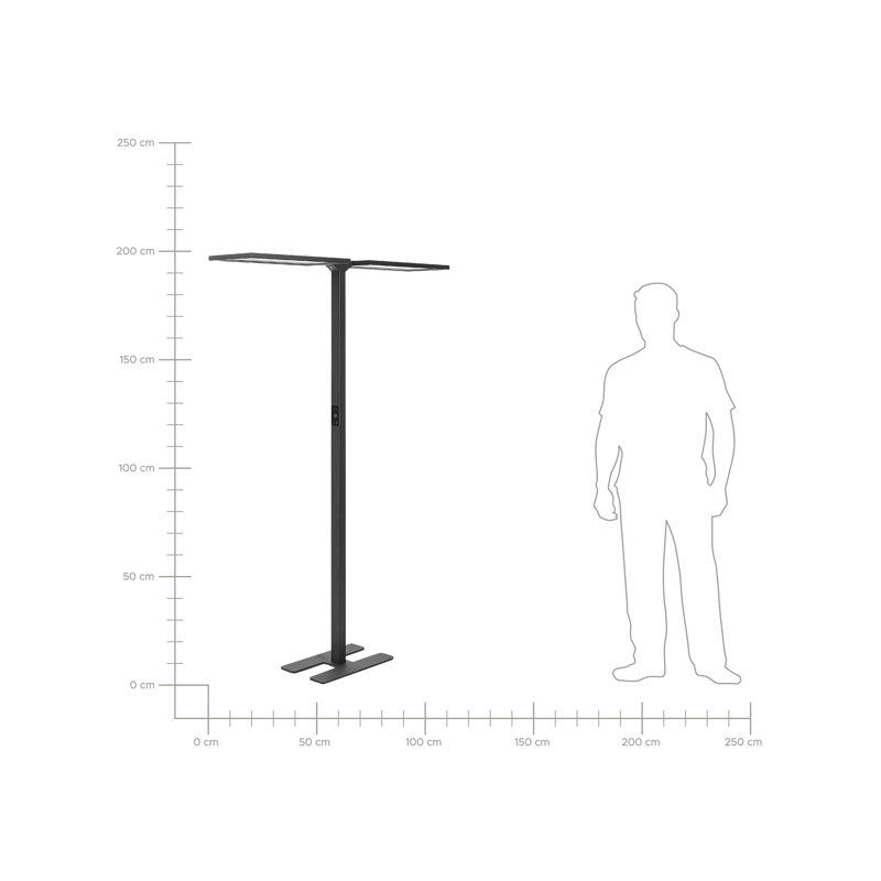 Mauline 197cm LED Task Floor Lamp, Black