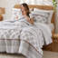 De courtepointe en coton double pièce, grand lit double, réversible moderne médaillon