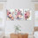 «Blush Pink Floral», reproduction d'art sur toile tendue sur toile (ensemble de 3)