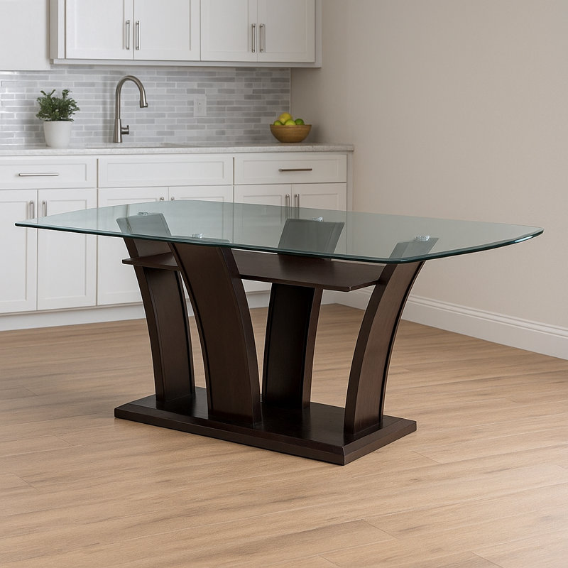 Lowery Oval Glass Top Dining Table